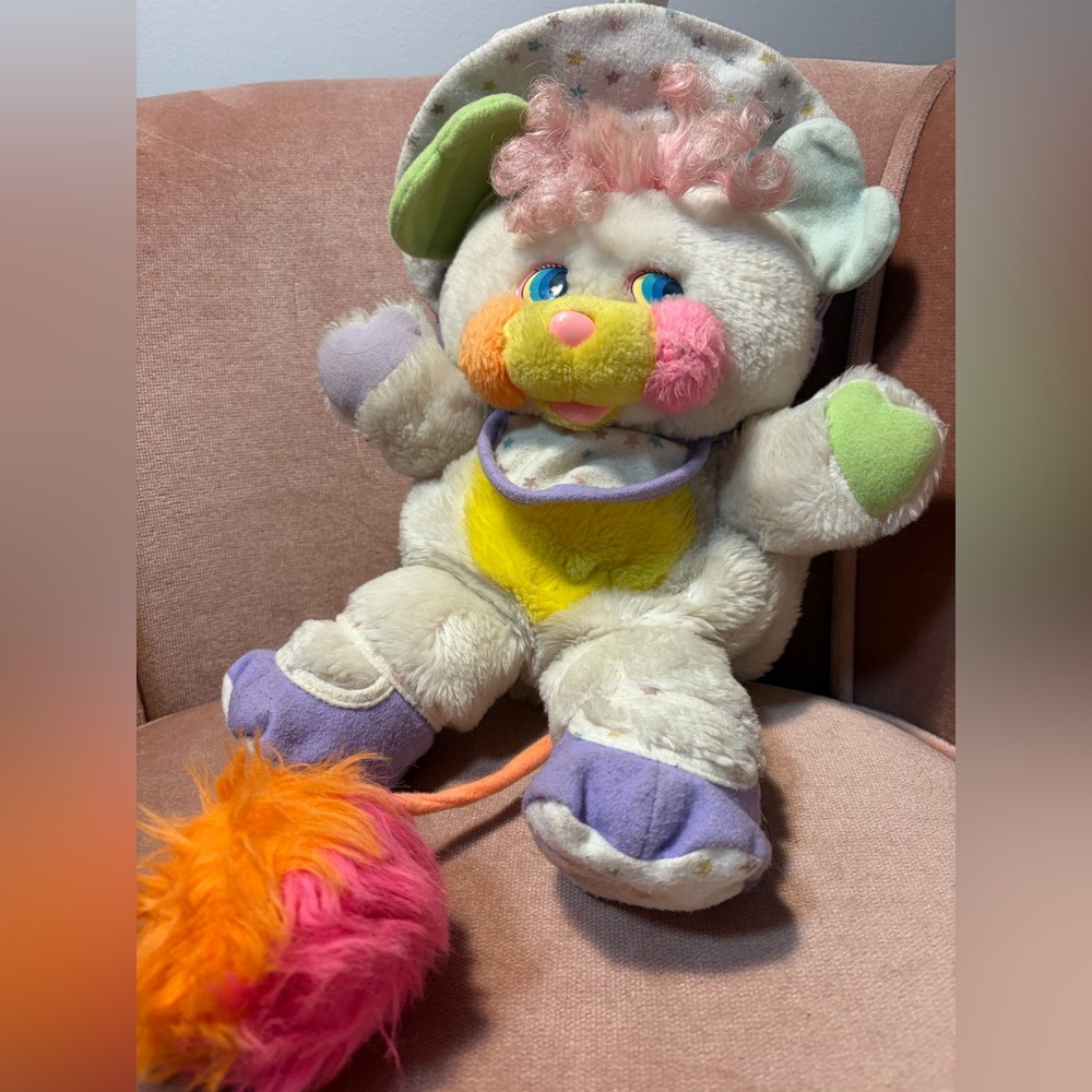 80s 💙 Vintage 1986 Popples Baby Bibsy Plush Toy